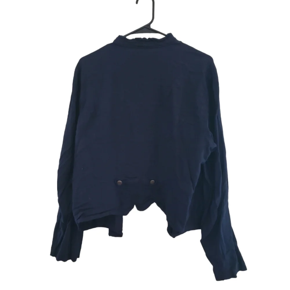 Navy Blue Linen Jacket - Picture 2 of 3